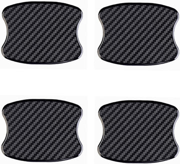 4Pcs Car Door Handle Protective Films Universal 3D Carbon Fiber Car Door Handle Paint Protection Film for Grip Recesses(S)