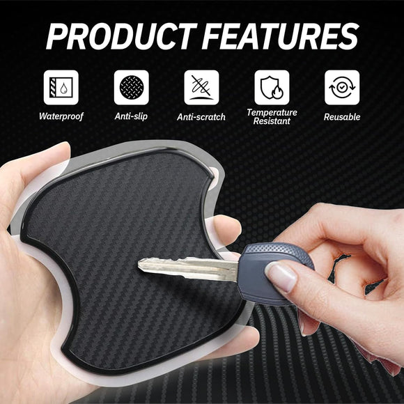 4PCS Car Door Handle Protectors Anti-Scratch TPU Carbon Fiber Protective Film 3D Door Cup Sticker Universal Fit for Most Cars SUVs Trucks Car Exterior Accessories