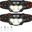 Headlamp Flashlight Lumen Ultra-Light Bright LED Rechargeable Headlight with White Red Light 2-Pack Waterproof Motion Sensor Head Lamp 8 Modes for Outdoor Camping Running Hiking Fishing-1