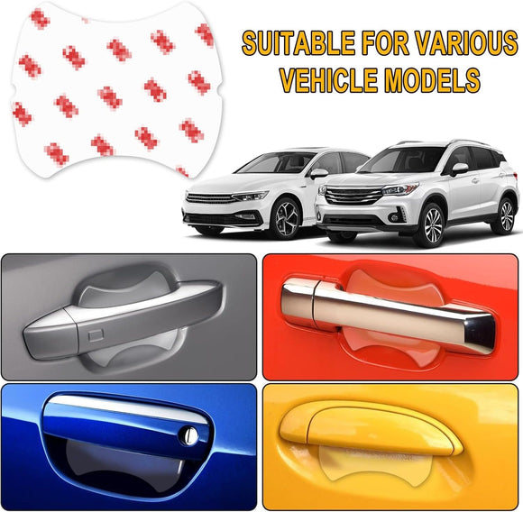 4Pcs Car Door Handle Protector Waterproof Anti-Scratch Stickers Covers Transparent Universal Car Door Handle Protector Accessories