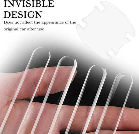 4PCS Car Door Handle Protectors 4PCS Car Door Handle Cup Protector Kit PVC Car Door Handle Scratch Protector for Scratches As Car Decorations Universal Car Door Handle Scratch Protector (Transparent)