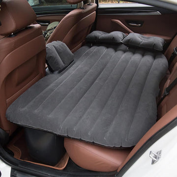 Inflatable Car Air Mattress Back Seat Bed with Air Pump 55 x 35 Portable Thickened Car Travel Camping Sleeping Air Mattress Blow Up Bed for Car Universal SUV - 0