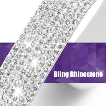 10 Pieces Bling Car Accessories for Women Bling Car Door Handle Protector Door Handle Covers for Car Rhinestone Car Bowl Protector Accessories Women Stickers(Silver) - 0