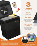 Car Trash Can with Lid Cute Leakproof Car Trash Garbage Bag Hanging Vehicle Trash Bin Small Portable Automotive Garbage Cans Organizer for Back/Front Seat/Console(Trapezoid Black)-2