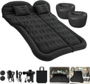 Car Bed SUV Air Mattress Car Air Mattress with Home Power Adapter Electric Pump 2 Inflatable Pillows and 2 Footrests for Back Seat Side Seat Trunk Sleeping Thickened Camping Bed - Black-1