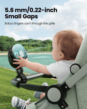 Mini Portable Stroller Fan Battery Operated Small Clip on Detachable 3 Speed Rechargeable 360 Rotate Flexible Tripod Better Cooling for Car Seat Crib Treadmill Travel Black - 0