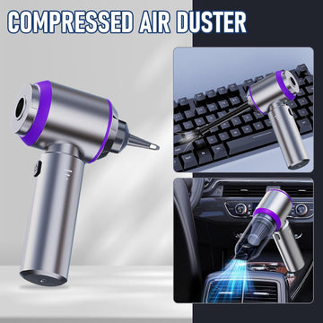 Car Vacuum Portable Cordless 20000PA High Power Mini Vacuum Cleaner 4-in-1 Compressed Air Duster & Air Blower & Pump Hand Held Vacuum with Brushless Motor for Car Home Office Camping - 0