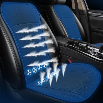 12V Cooling Car Seat Cover with 16 Fans Automotive Seat Cooler Pad for Front Seats Ventilated Car Seat Cushion with Breathable Design & Instant (Seat Cover and Back Cover)