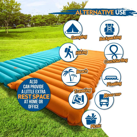 Extra Thickness Inflatable Sleeping Pad with Built-in Pump Most Comfortable Camping Mattress for Backpacking Car Traveling and Hiking Compact and Lightweight - Airlive2000