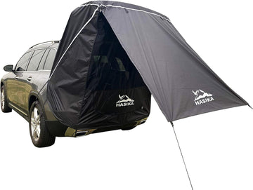 SUV Camping Tent Car Tailgate Shade Awning with Screen Net Waterproof 3000MM UPF 50+ Black (Large)