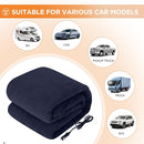 Heated Car Blanket 12-Volt Electric Blanket for Car Truck SUV RV Portable Heated Throw for Camping Navy 59 x 43-3