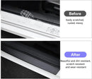 Car Door Sill Protector 4 PCS Door Sill Protector Anti-Scratch Anti-Collision Carbon Fiber Leather Front/Rear Decorative Door Protector Car Interior Accessories-3