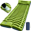 Camping Sleeping Pad Ultralight Camping Mat with Pillow Built-in Foot Pump Inflatable Sleeping Pads Compact for Camping Backpacking Hiking Traveling Tent Single Green.-1