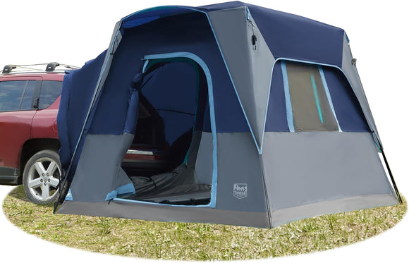 5 Person SUV Tent Weather Resistant Portable for Car SUV Van Camping Includes Rainfly and Storage Bag 10 W X 8 L X 7.1 H Blue