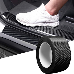 Car Door Edge Guards Door Sill Protector 2.7In x 33Ft 5D Carbon Fiber Car Wrap Film Vinyl Automotive Wrap Film Anti-Collision Fits for Most Vehicles (Black)