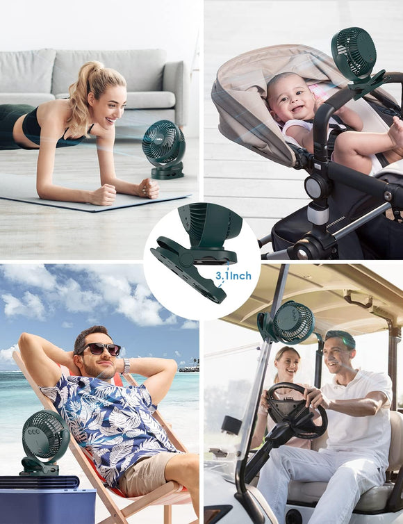 Camping Fan with Remote Control - 12000mAh Rechargeable Battery Powered Fan Camping Fans for Tents with LED light & Hanging Hook Rechargeable Battery Operated Ceiling Fans for Tent RV Bed Green