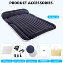SUV Air Mattress with 2 Pillows Thickened and Flocked Car Bed Portable Travel Pad for Camping & Road Trips Quick Inflate & Deflate with External Pump Blue-Black and Cool Gray-6