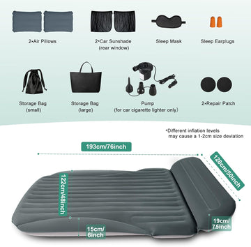 SUV Air Mattress with Double-Sided-Thick Flocked/with The Most Complete Sleeping Accessories/Car Mattress with Pump & Built-in Pillow/Car Air Mattress for Auto Camping Road Trip - 0