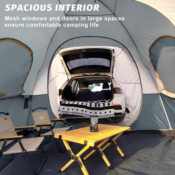 SUV Dome Tent for Camping Outdoor 6 Person Car Camping Tent Easy Set Up SUV Tailgate Tent with Rainfly 10 x 10 Vehicle Camping Tent