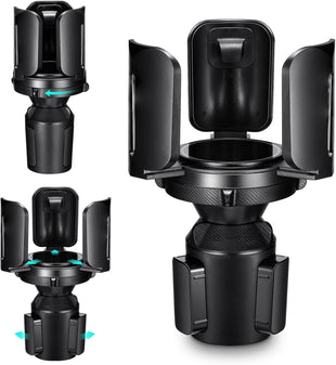 Car Cup Holder Expander Adapter (Adjustable)  All Purpose Cup Holder Expander for Car with Rubber Fits Less Than 5.51 Large Bottles & Mugs & Foods & Drinks