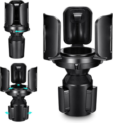 Car Cup Holder Expander Adapter (Adjustable)  All Purpose Cup Holder Expander for Car with Rubber Fits Less Than 5.51 Large Bottles & Mugs & Foods & Drinks