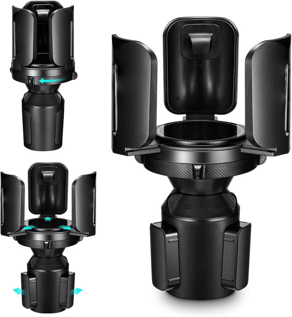 Car Cup Holder Expander Adapter (Adjustable)  All Purpose Cup Holder Expander for Car with Rubber Fits Less Than 5.51 Large Bottles & Mugs & Foods & Drinks