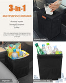 Car Trash Can with Lid Cute Leakproof Car Trash Garbage Bag Hanging Vehicle Trash Bin Small Portable Automotive Garbage Cans Organizer for Back/Front Seat/Console(Trapezoid Black)-3