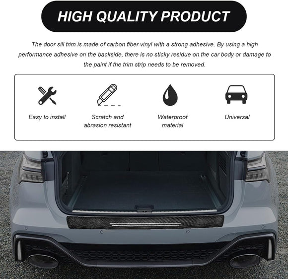 9 PCS Car Door Sill Protector Waterproof Carbon Fiber Style Car Door Entry Guard Sill Protector Anti-Scratch Door Threshold Strips Stickers for Most Vehicles Car Accessories