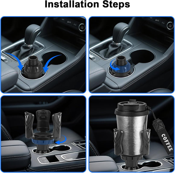 Car Cup Holder Expander Large Cup Holder Adapter for Car Water Bottle Holder Extender Adjustable Drink Holder for Car Fits Yeti Hydro Flask 24/32oz Black