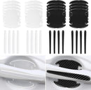 16PCS Car Door Handle Scratch Protector Set- 8PCS Clear Transparent & 8PCS Carbon Fiber Sticker Guard Cover Avoiding Scratches Auto Accessories for SUV Cars-1