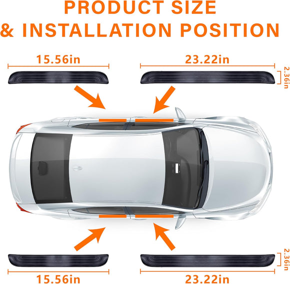 4PCS Car Door Sill Protector Universal Threshold Protection for Cars Automotive Rubber Scratch Resistant Entry Sill Guards Doors Edge Step Dust Shield Cover for Car/SUV