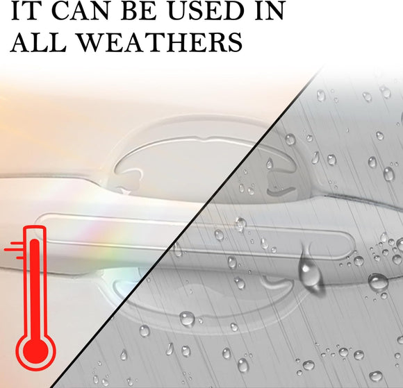 4PCS Car Door Handle Protectors 4PCS Car Door Handle Cup Protector Kit PVC Car Door Handle Scratch Protector for Scratches As Car Decorations Universal Car Door Handle Scratch Protector (Transparent)