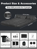 SUV Air Mattress for Trunk: Upgraded Car Camping Mattress with Flocked Surface and Extra Thick Bottom Van Sleeping Bed for Back Seat with Pump Nozzle Repair Patch Carry Bag-7