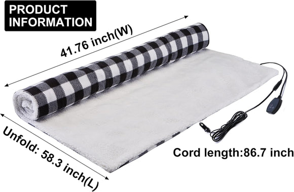 Heated Blanket Electric Blanket Throw 58.3x 41.76 Easy Controller Fast Heating Levels UL Certification Overheating Protection Fleece Heating Blanket