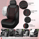 3D Foam Mesh Leather Car Seat Covers Front Seats Air Cool Mesh Front Seat Covers for Car Universal Fit for SUV Truck Sedan Automotive Armrest Airbag Compatible Black and Red-6