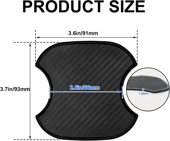 4PCS Car Door Handle Stickers Scratch Protectors Carbon Fiber Car Door Handle Bowl Sticker Universal Door Handle Protective Film for Most Models (Medium)