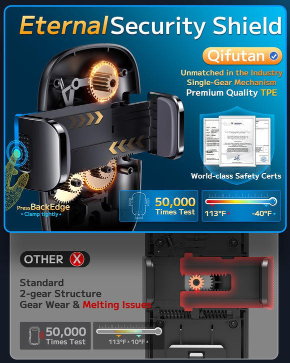 Car Phone Holder Mount Phone Mount for Car Windshield Dashboard Air Vent Universal Hands Free Automobile Cell Phone Holder Fit for iPhone Smartphone Carbon Fiber