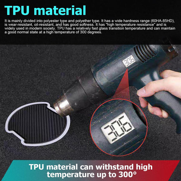 Car Door Handle Cup Scratch Protector 4PCS 3D TPU Carbon Fiber Vehicle Door Bowl Sticker Automotive Door Handle Paint Protective Film Cover Accessories Universal for Most Cars (Medium)