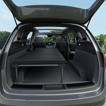 Folding Car Bed with Adjustable Height and Length Camping Bed 600D Oxford Fabric Mattress Carbon Steel Frame Sleeping Platform for Vehicle 39.5-71.5 x 33.5 x8.3-10.6 (Short-Legs)