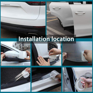 Universal Car Door Edge Guard 2.7In x 33Ft Door Sill Protector Automotive Anti-Collision Strip for Car Door Edge/Front and Rear Bumper/Door Sill Protector Fits for Most Car Transparent - 0