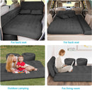 Car Bed SUV Air Mattress Car Air Mattress with Electric Pump 2 Inflatable Pillows and 2 Footrests for Back Seat Side Seat Trunk Sleeping Thickened Camping Bed - Black-4