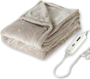 Electric Heated Blanket Throw Super Cozy Soft 2-Layer Flannel 50 x 60 Heated Throw with 3 Heating Levels & 4 Hours Auto Off Machine Washable ETL&FCC Certified Home Office Use Camel-1