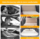 SUV Air Mattress Thickened and Double-Sided Flocking Travel Camping Bed with 2 Pillows & Electric Pump Dedicated Mobile Cushion Inflatable Bed for SUV Trunk and Rear Seat (Beige and Coffee)-6
