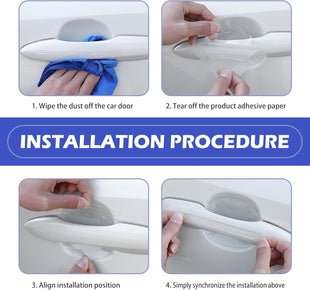 8PCS Car Door Handle Protector Transparent Bumper Trim Guard Sticker Waterproof Anti-Scratch Door Handle and Rear View Mirror Protection Film Universal for Most Car