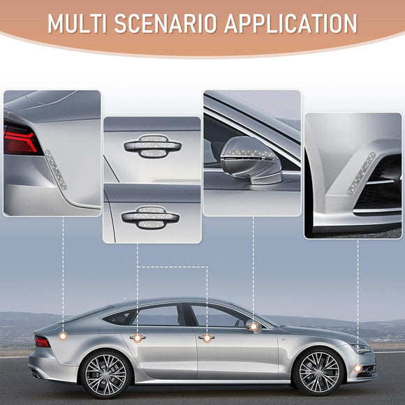 10 PCS Bling Car Door Handle Protector Shiny Crystal Rhinestone Anti-Scratch Universal Cars Door Handle Protective Cover Glitter Auto Accessories for Women (White)