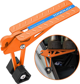 Universal Fit Car Door Step Foldable Roof Rack Door Step Up on Door Latch Both Feet Stand Pedal Ladder Easy Access to Rooftop for Most Car SUV Truck Max Load 400 lbs(Orange