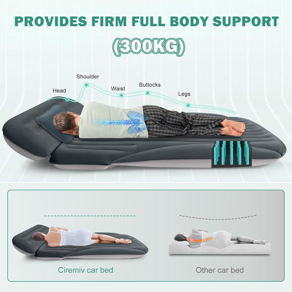SUV Air Mattress with Double-Sided-Thick Flocked/with The Most Complete Sleeping Accessories/Car Mattress with Pump & Built-in Pillow/Car Air Mattress for Auto Camping Road Trip