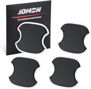 Car Handle Cup Scratch Protector 4PCS TPU Carbon Fiber Texture Door Bowl 3D Sticker Universal Fit Handle Paint Cover Guard