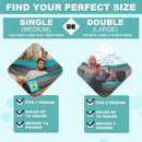 Camping Hammock Double & Single Portable Hammocks with 2 Tree Straps and Attached Carry Bag Great for Outdoor Indoor Beach Camping Light Grey / Sky Blue-5