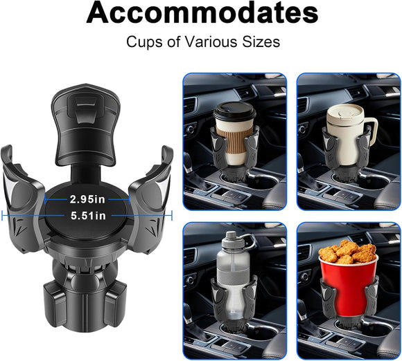 Car Cup Holder Expander Large Cup Holder Adapter for Car Water Bottle Holder Extender Adjustable Drink Holder for Car Fits Yeti Hydro Flask 24/32oz Black